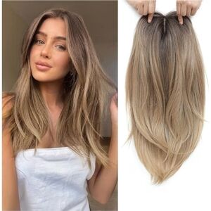 Toppers for Women with Thinning Hair,18 Inch Long Layered Topper,Syn
